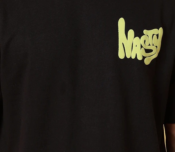 Back Puff Print Black T-Shirt