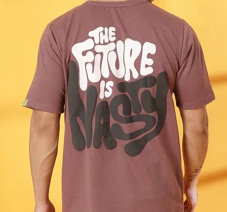 Back Puff Print Mauve T-Shirt
