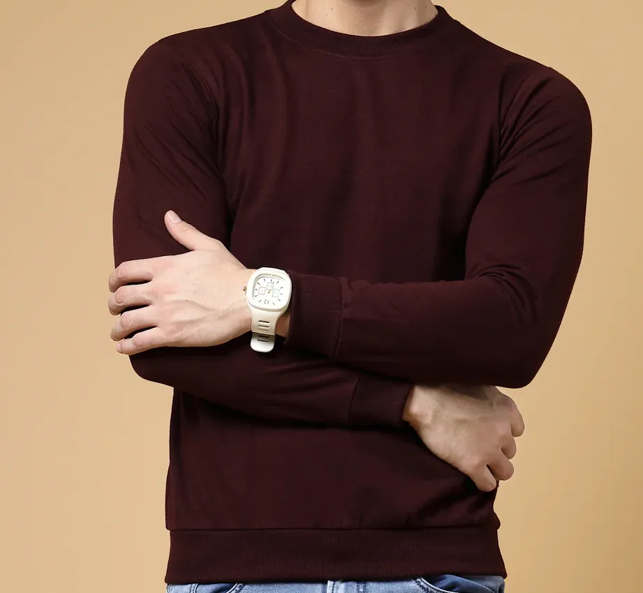 Basic Terry Wine Sweatshirt