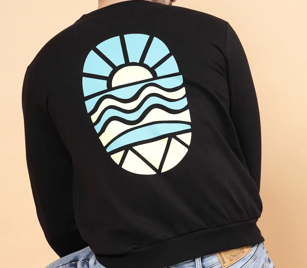 Beachscape Fleece Black Sweatshirt