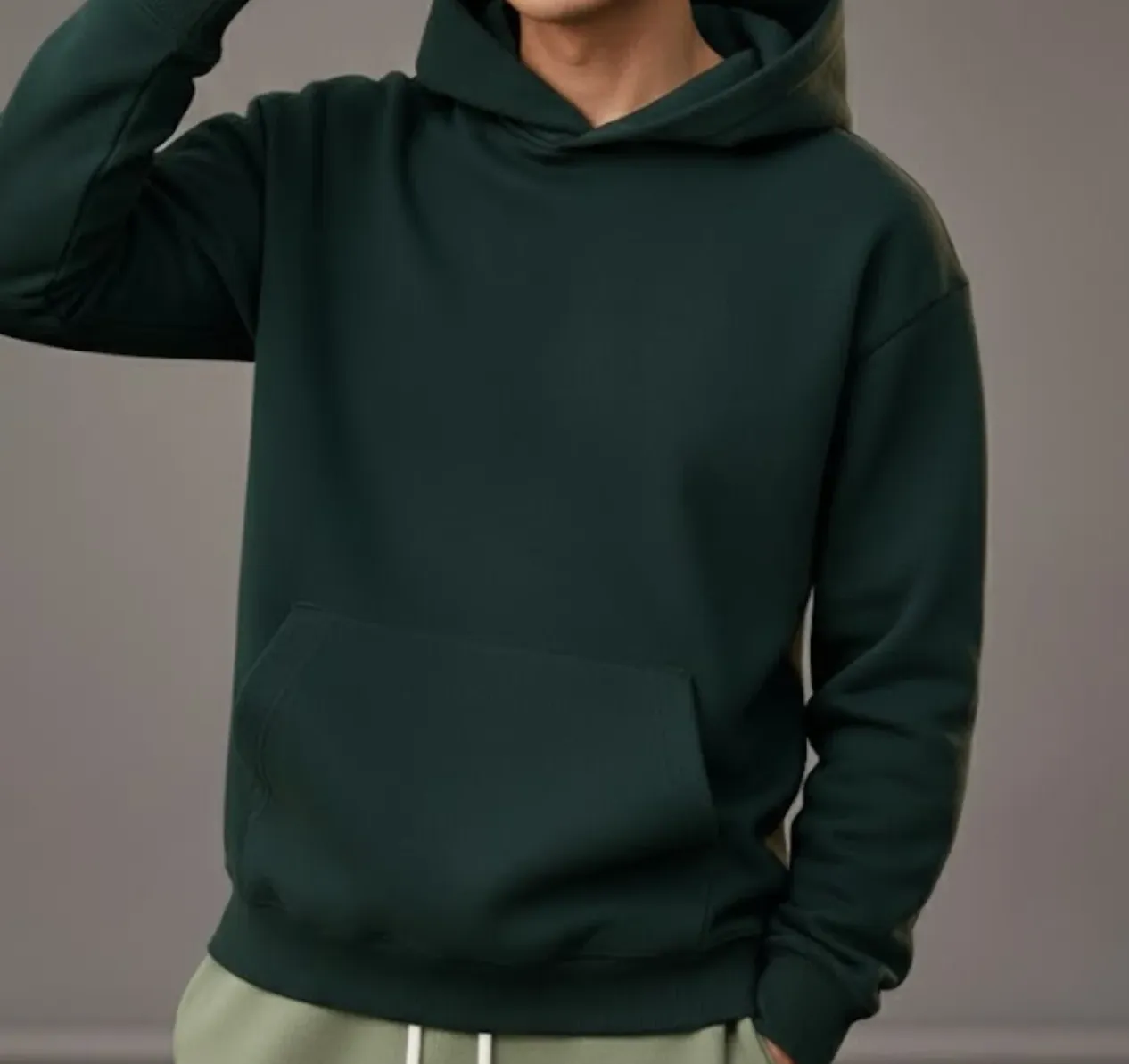 Bottle Green Fleece Regular Fit Sweatshirt