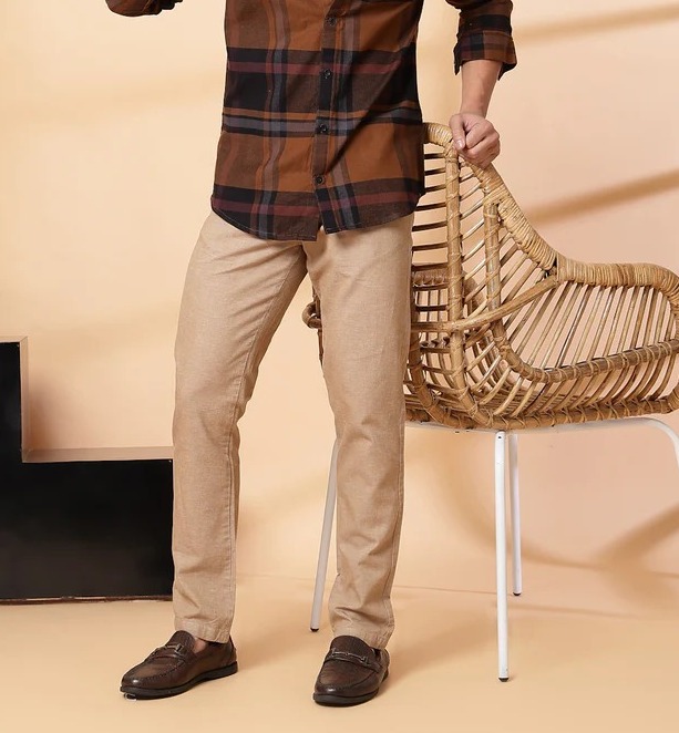 Classic Checkered Cotton Brown Shirt