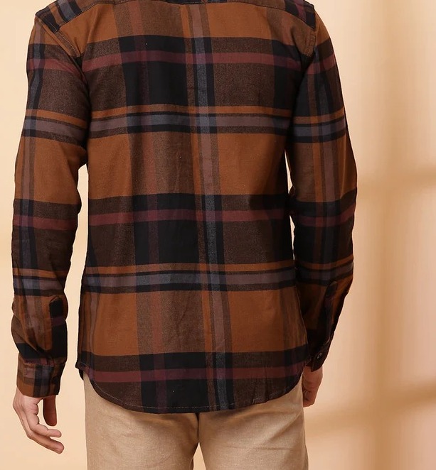 Classic Checkered Cotton Brown Shirt