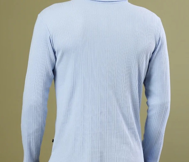 Classic Ribbed Turtleneck Light blue T-Shirt