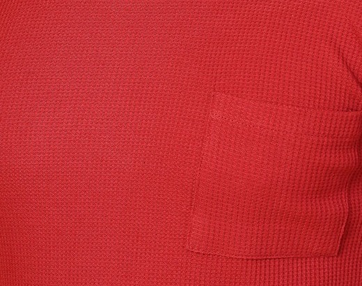 Classic Waffle Knit Round Neck Dark Maroon T-shirt
