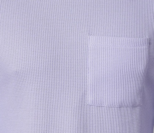 Classic Waffle Knit Round Neck Light Purple T-shirt