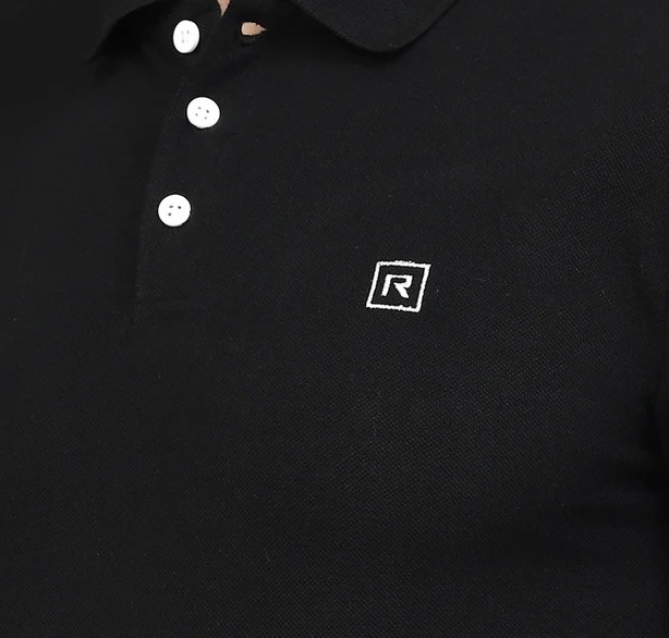 Cotton Solid Half Sleeves Polo Black T-Shirt