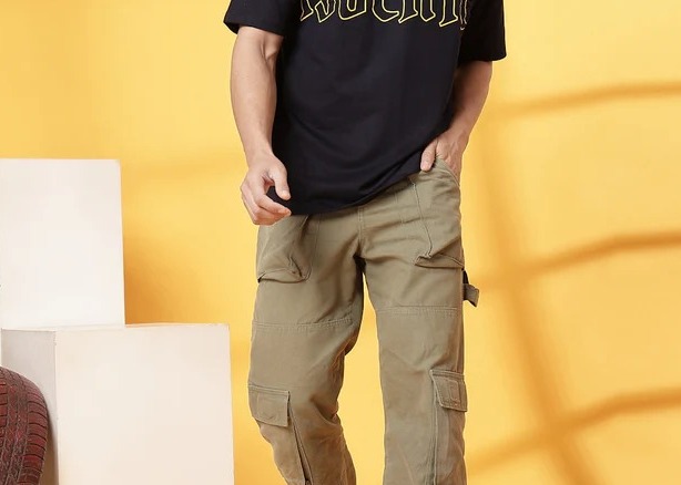 Cotton Terry Back Art Navy T-Shirt