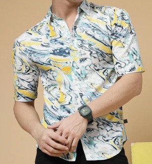 Exotic Hawaiian Shirt With Drop Shoulders Yellow