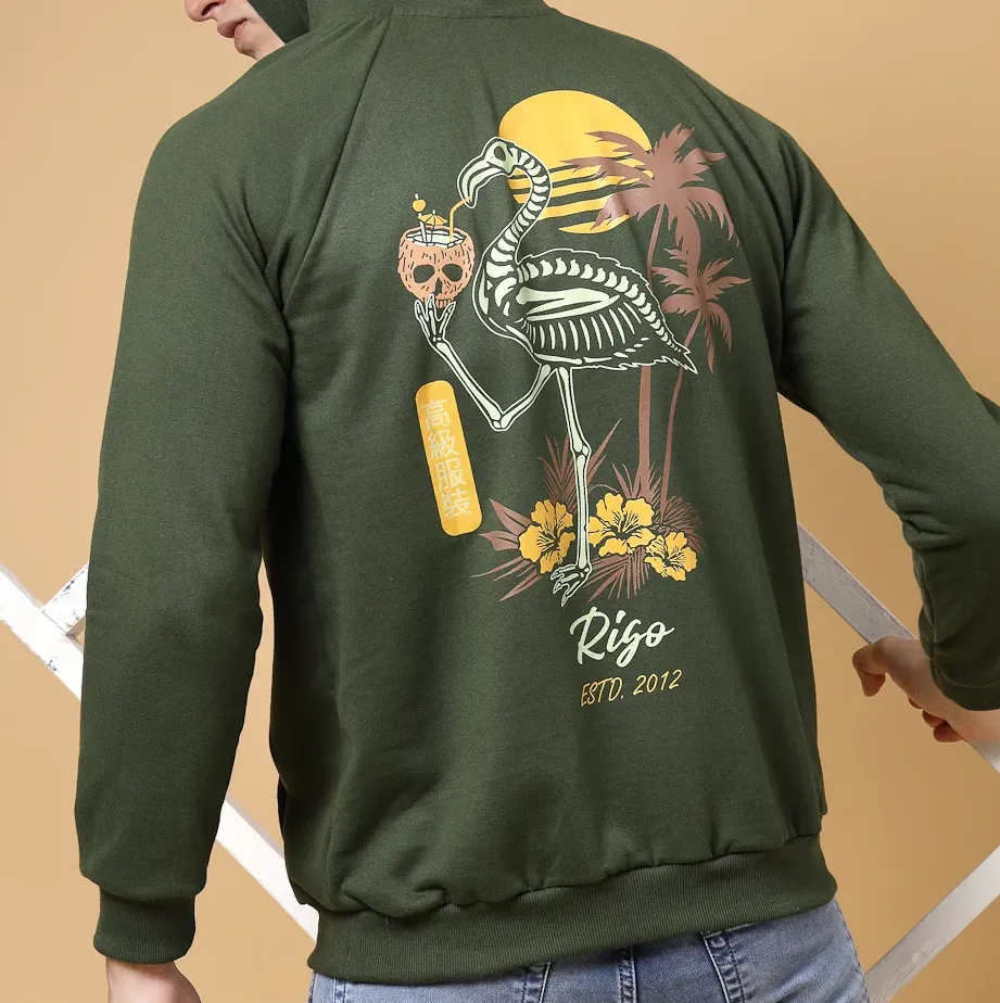 Exotica Fleece Olive Green Sweatshirt