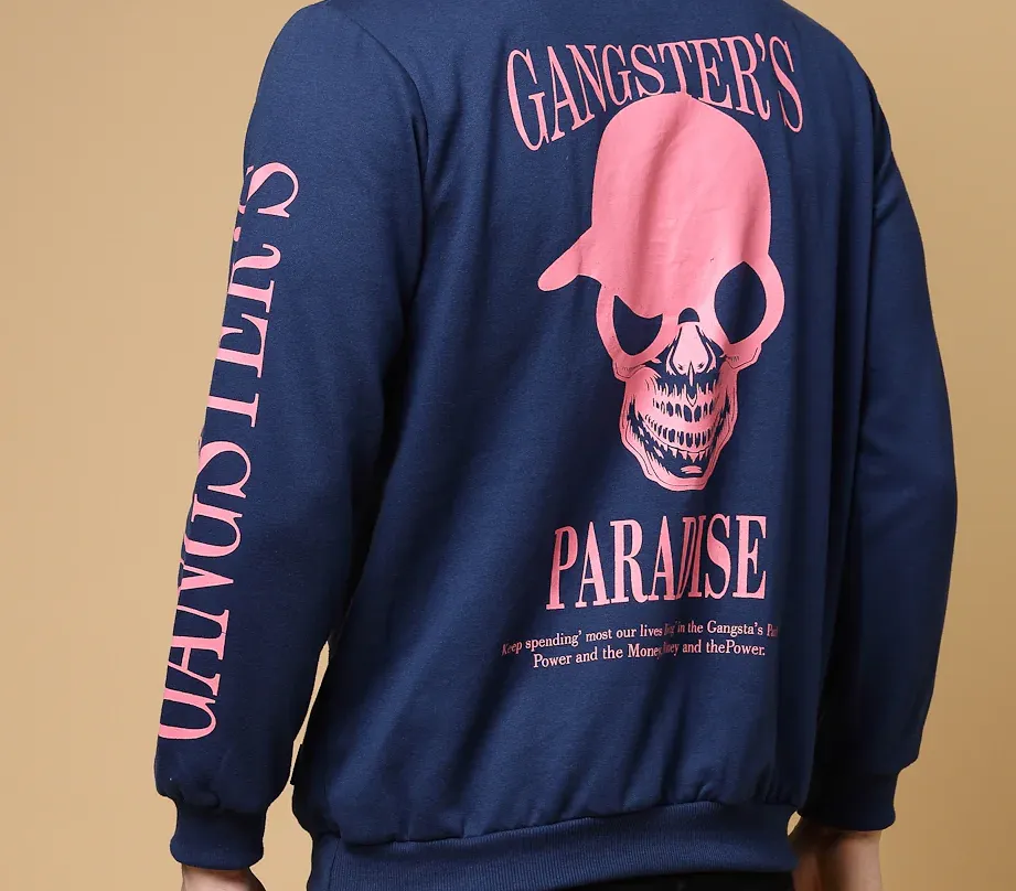 Gangster Paradise Oversized Ink Blue Sweatshirt