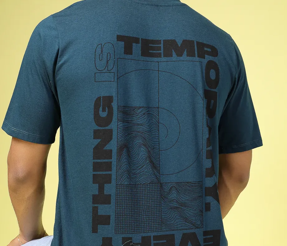 Graphic Comfort Oversized Teal Green T-Shirt