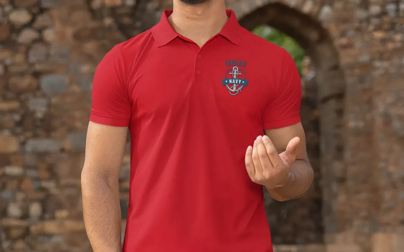 Indian Navy Anchor Polo T-Shirt