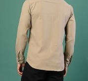 Men's Cotton Linen Cutaway Collar Shirt
