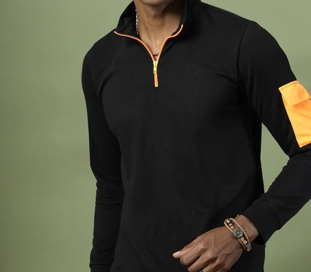 Men's Relaxed Terry Polo Jet Black T-Shirt