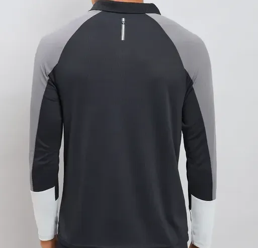 Men Colorblock Slim Fit Polo Black T-shirt