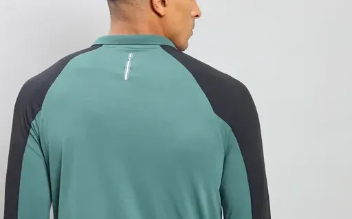 Men Colorblock Slim Fit Polo Hunter Green T-shirt