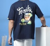 Men Drink in Design Oversized Navy T-shirt