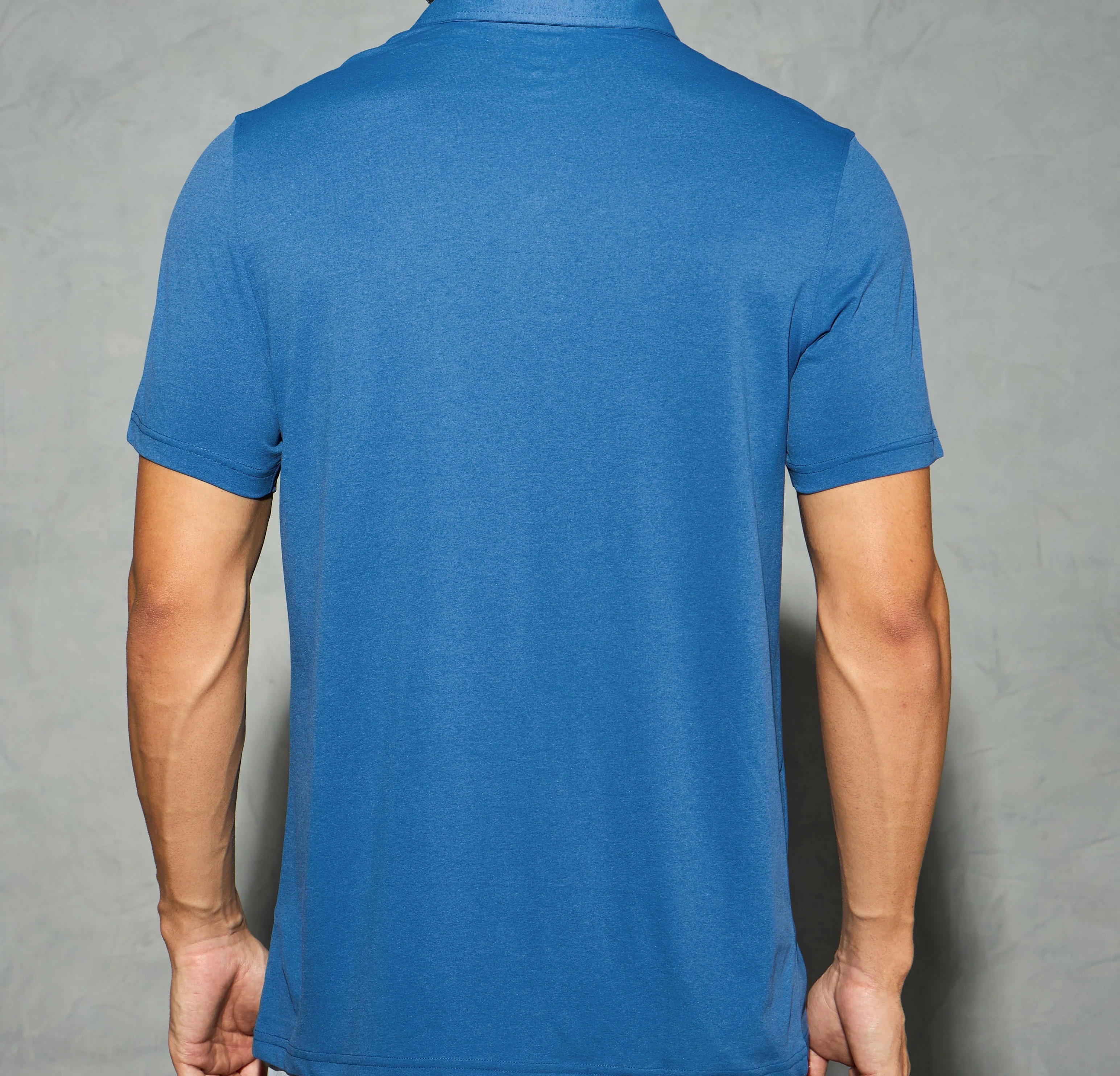 Men Solid Slim Fit Polo Blue Tide T-shirt