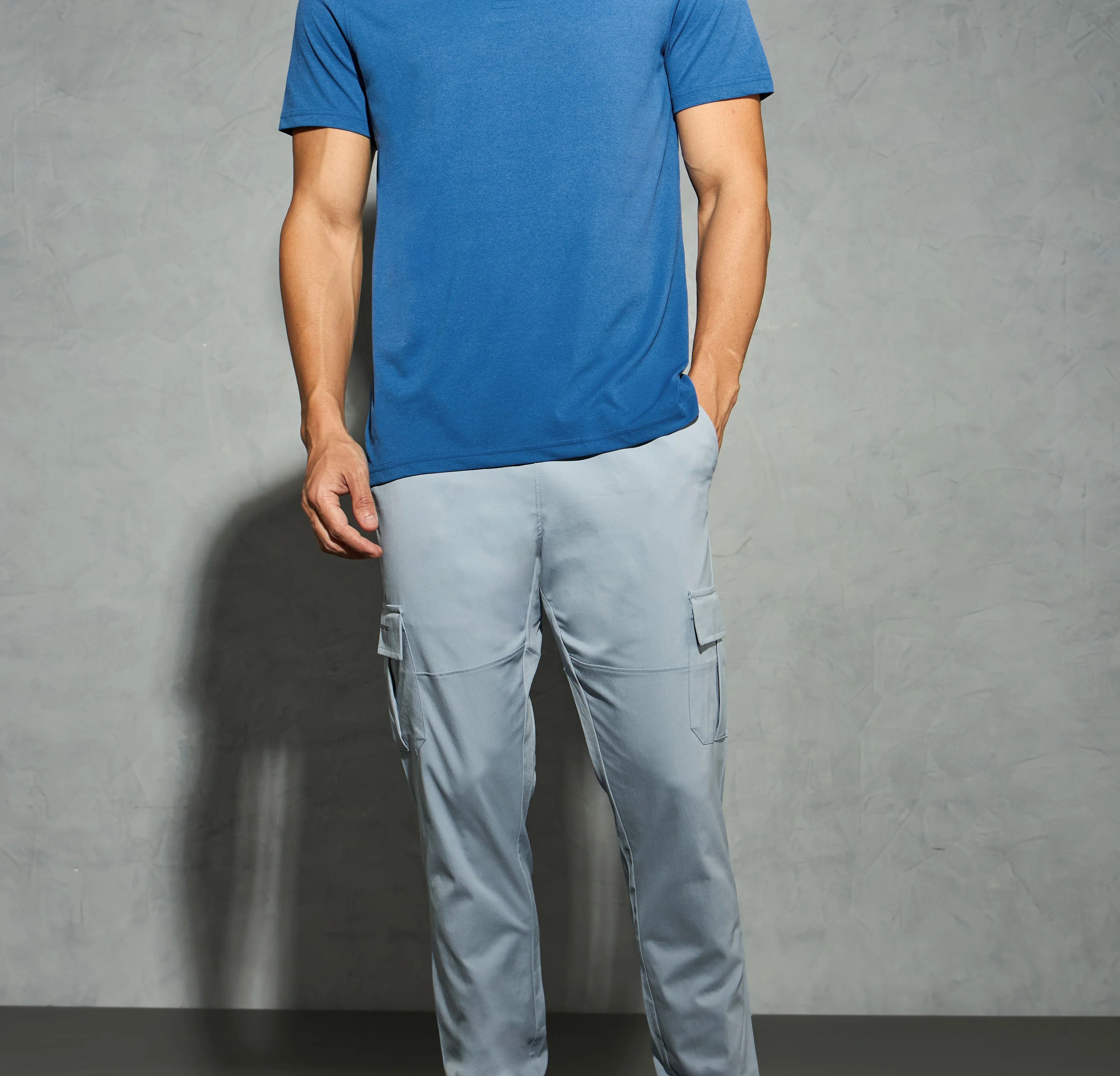 Men Solid Slim Fit Polo Blue Tide T-shirt
