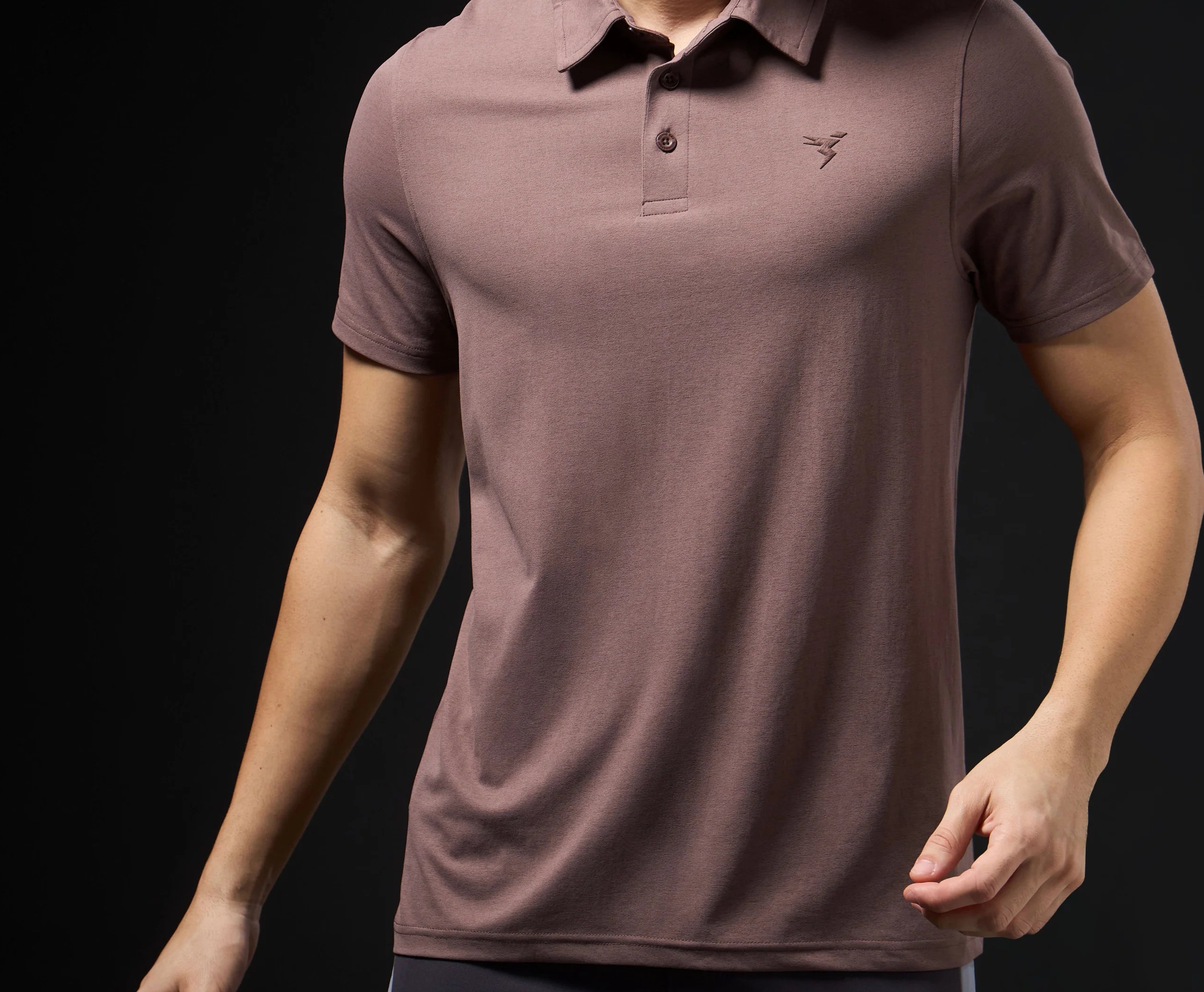 Men Solid Slim Fit Polo Deep Taupe T-shirt