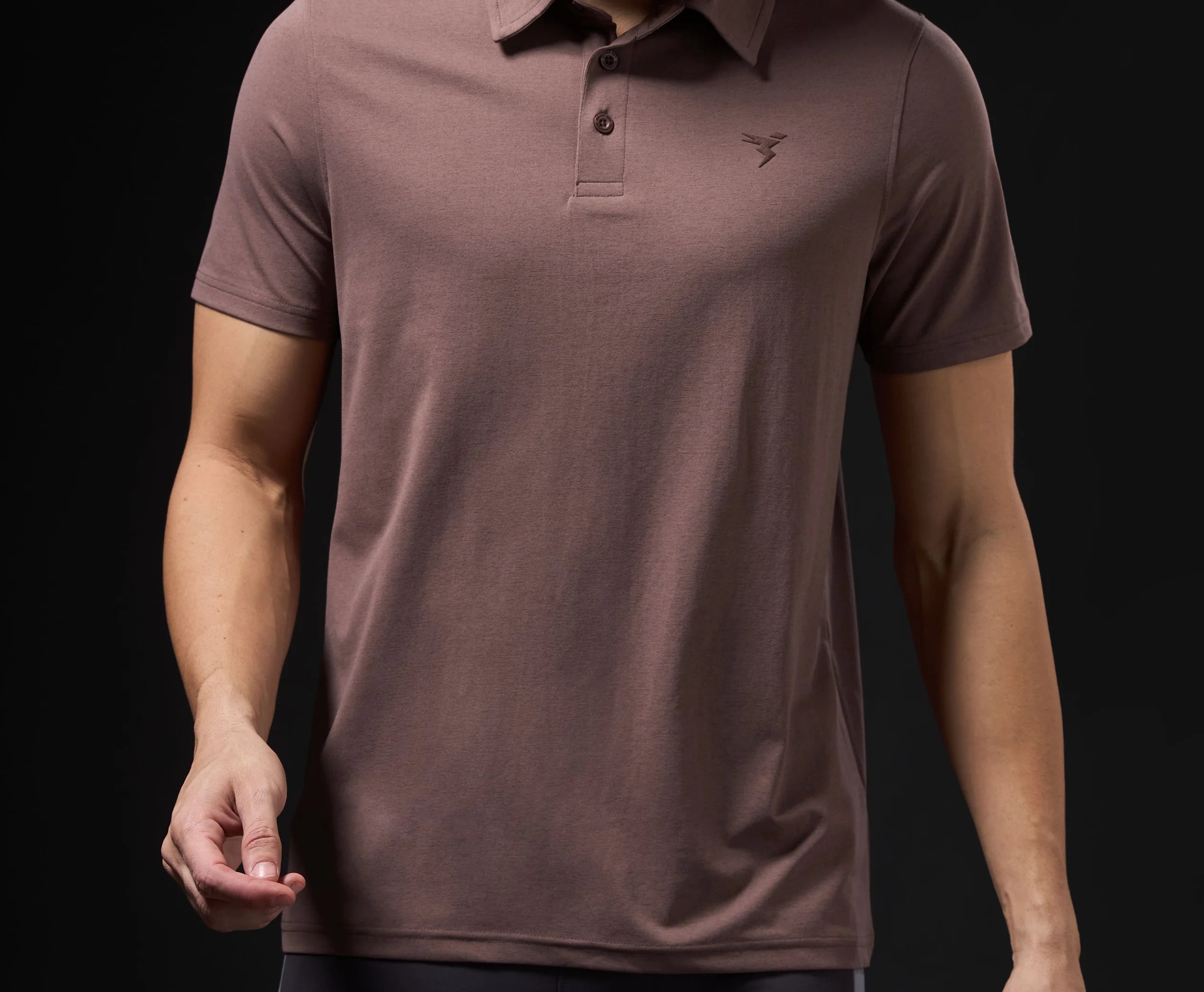 Men Solid Slim Fit Polo Deep Taupe T-shirt