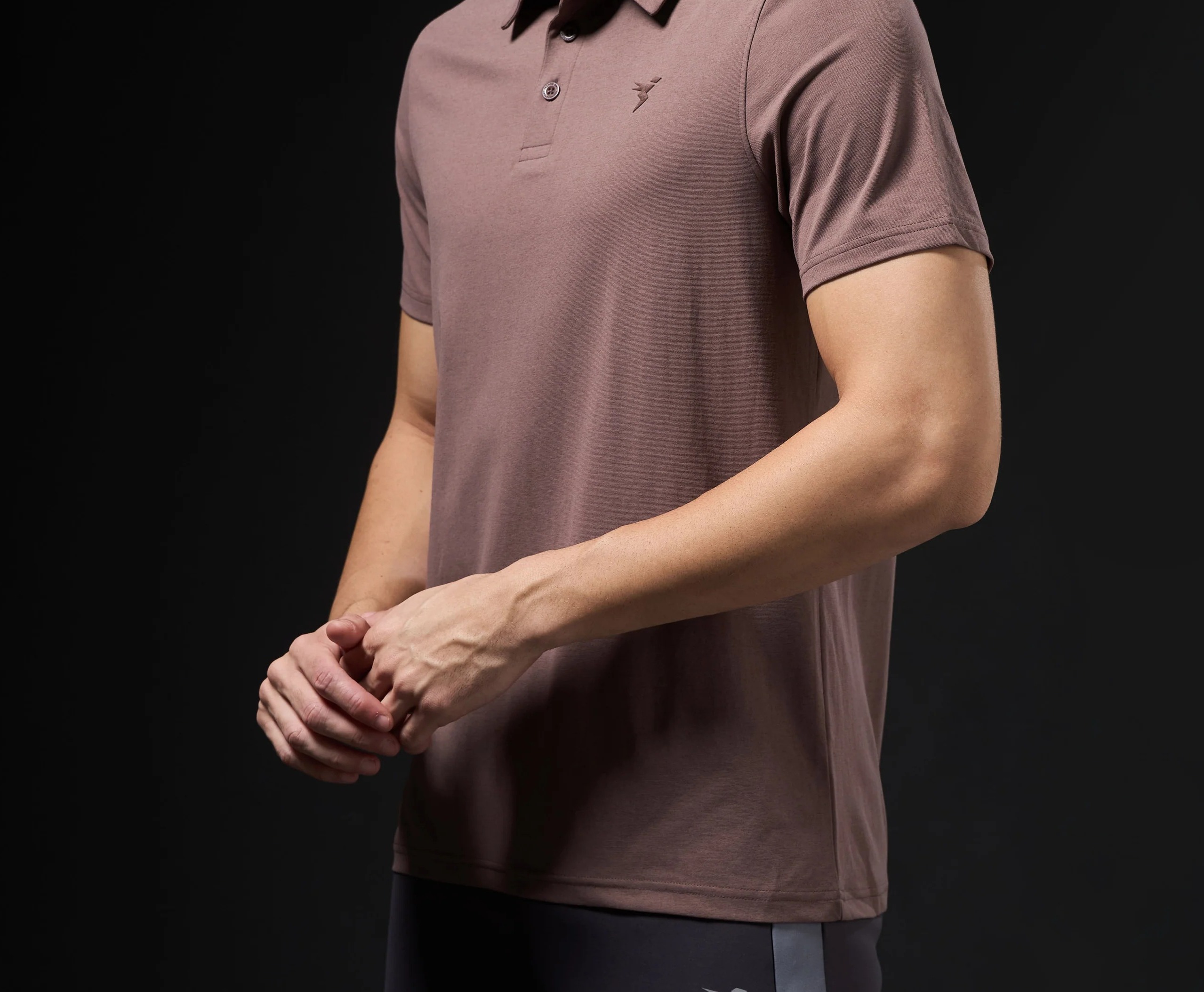 Men Solid Slim Fit Polo Deep Taupe T-shirt