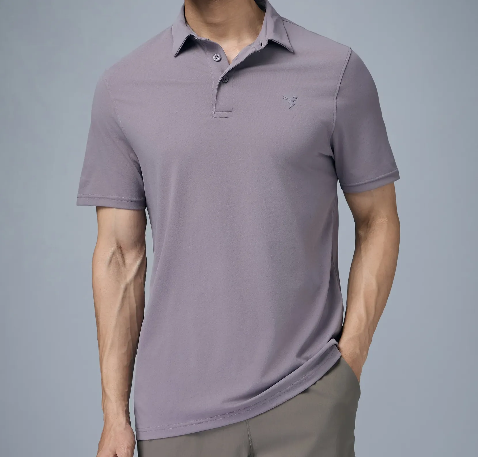 Men Solid Slim Fit Polo Gray Ridge T-shirt