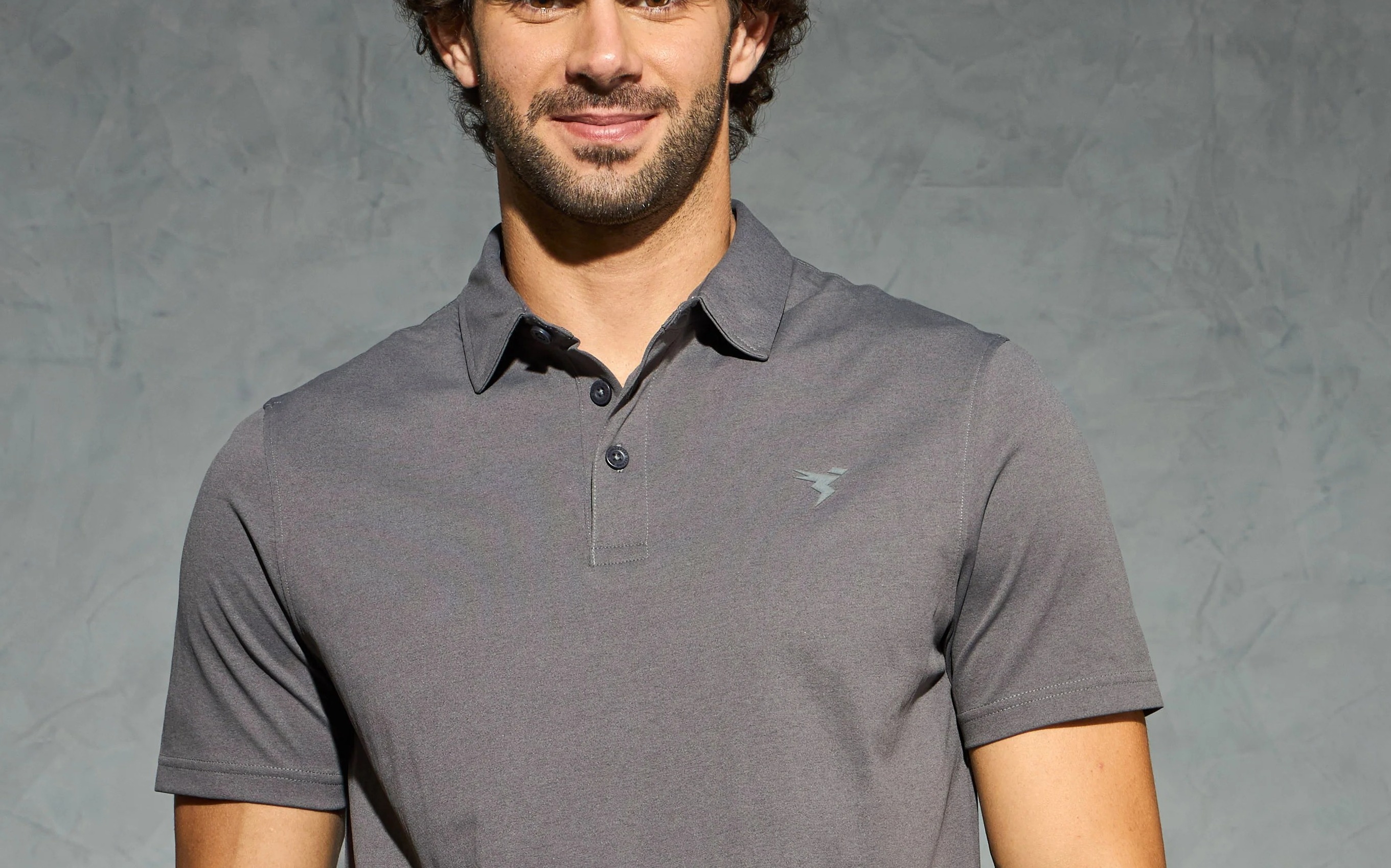 Men Solid Slim Fit Polo Iron Grey T-shirt