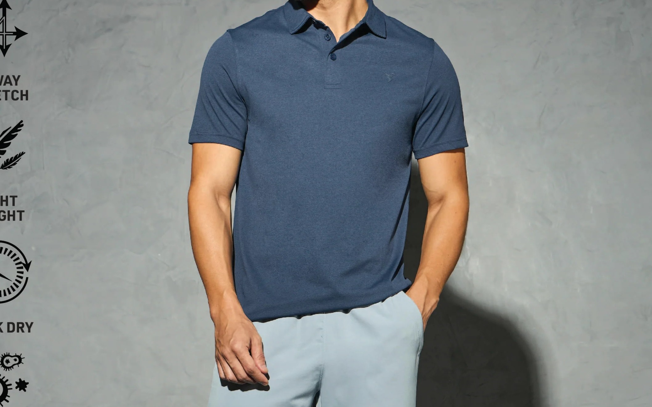 Men Solid Slim Fit Polo Light Navy T-shirt