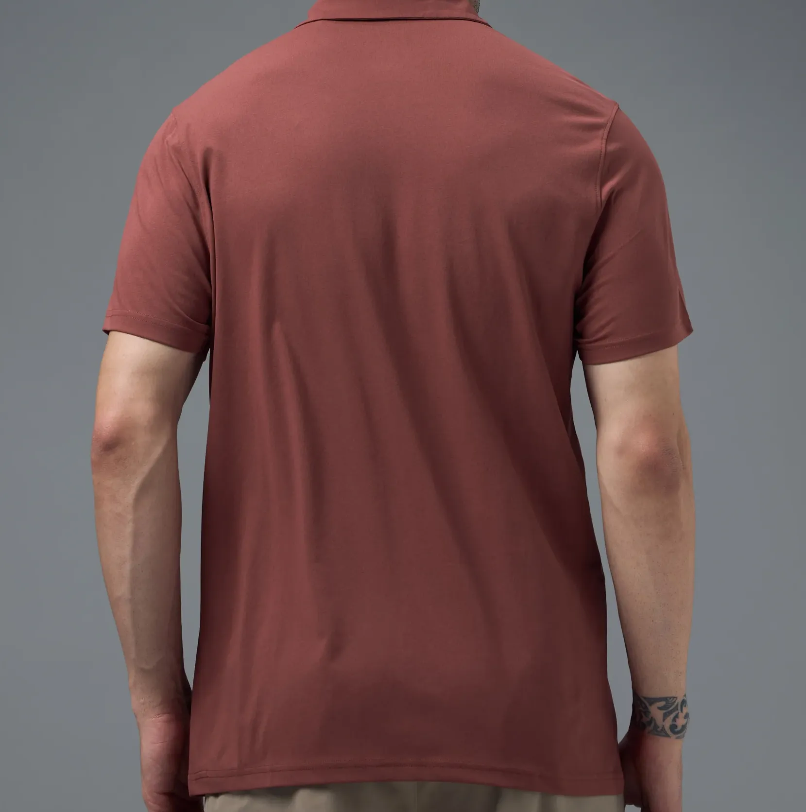Men Solid Slim Fit Polo Marsala T-shirt