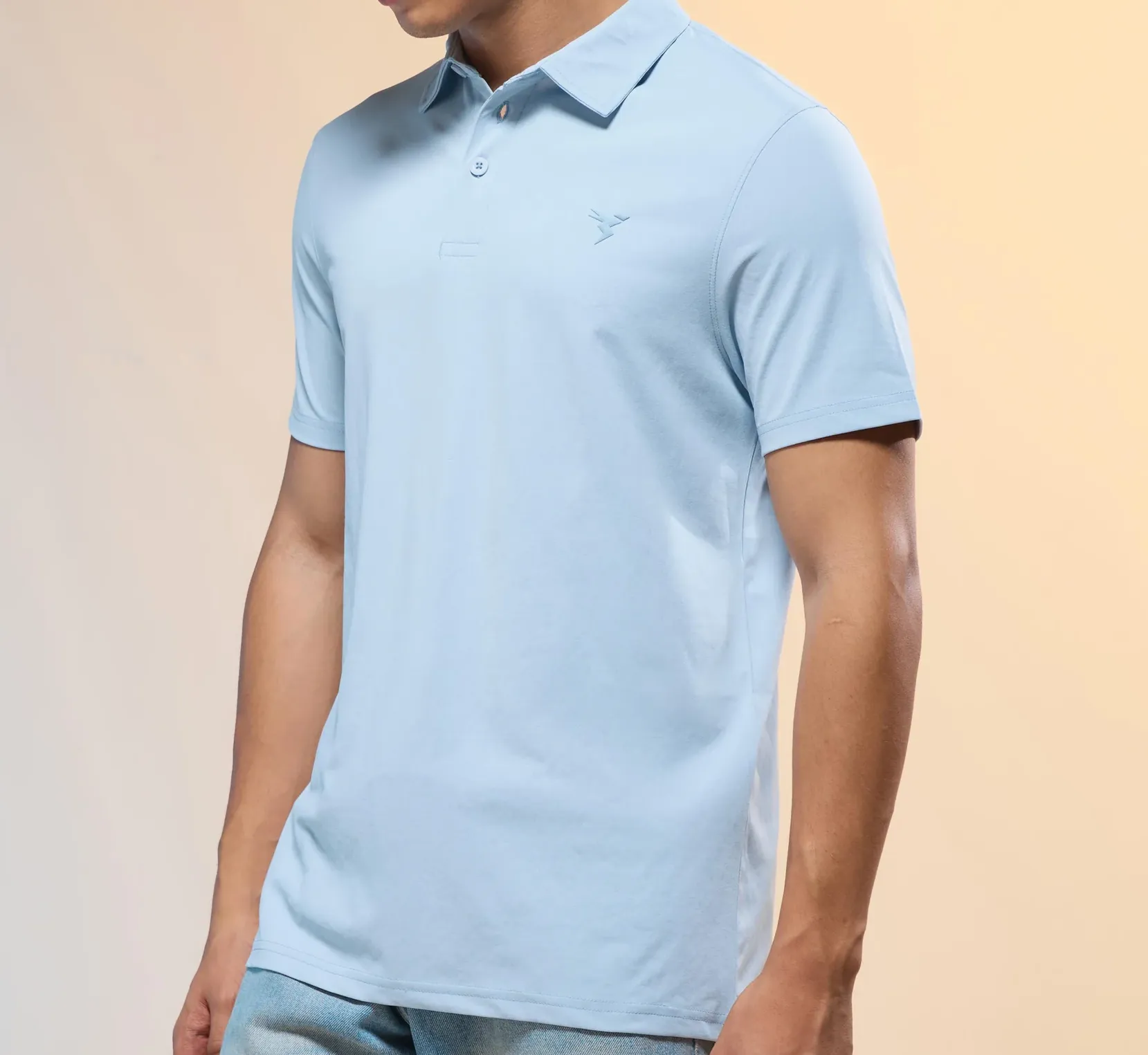 Men Solid Slim Fit Polo Omphalodes T-shirt
