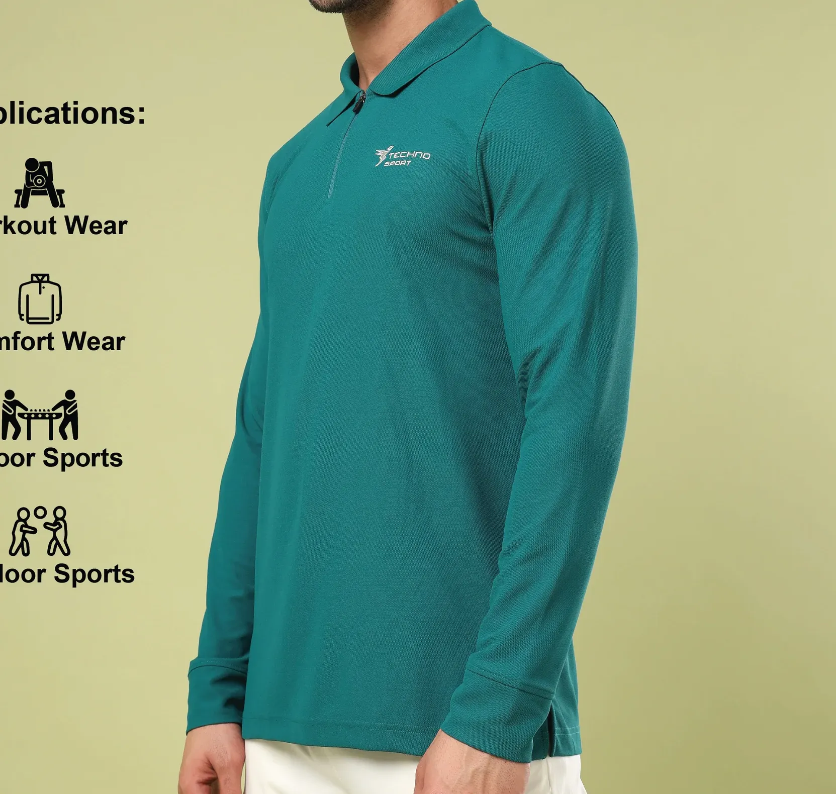 Men Solid Slim Fit Polo Sports Blue Teal T-shirt