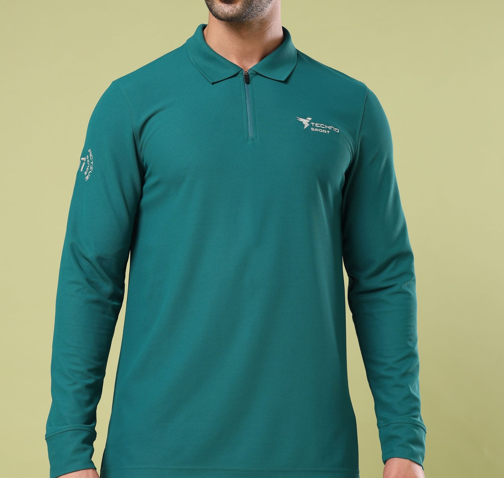 Men Solid Slim Fit Polo Sports Blue Teal T-shirt