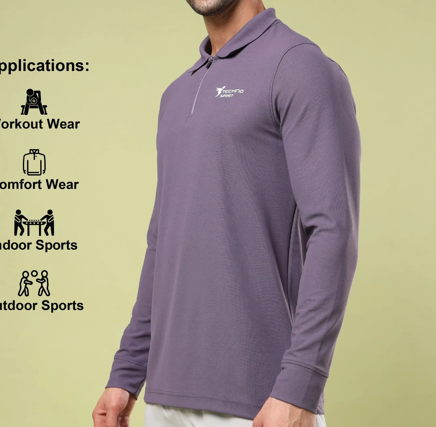 Men Solid Slim Fit Polo Sports Grape Vine T-shirt