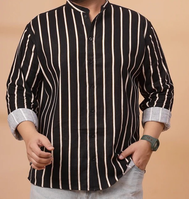 Mens Chinese Collar Linen Shirt