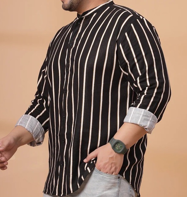 Mens Chinese Collar Linen Shirt