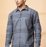 Mens Classic Check Cotton Shirt Black