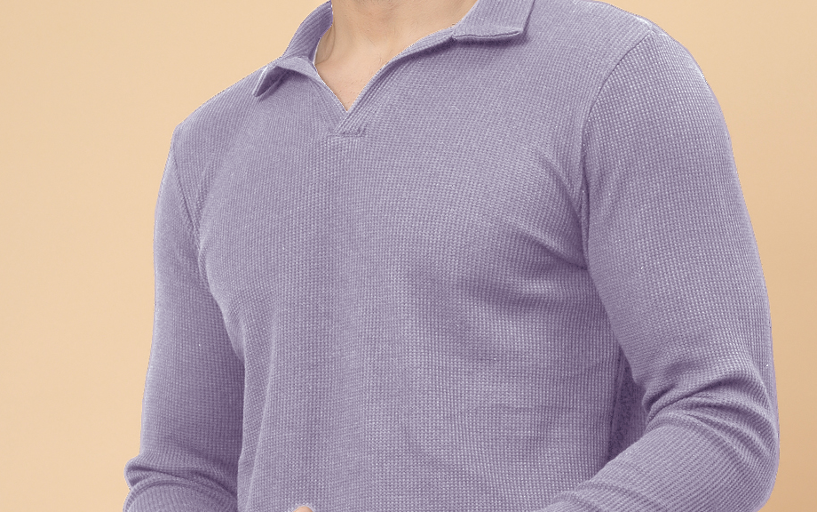 Mens Light Purple Waffle  T-Shirt