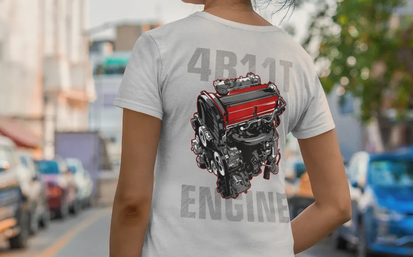 Mitsubishi Lancer Evolution 4B11T Engine T-Shirt