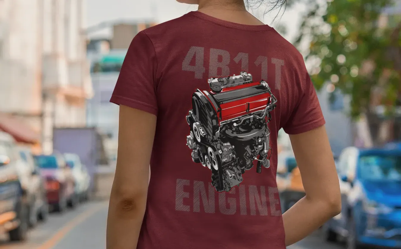 Mitsubishi Lancer Evolution 4B11T Engine T-Shirt