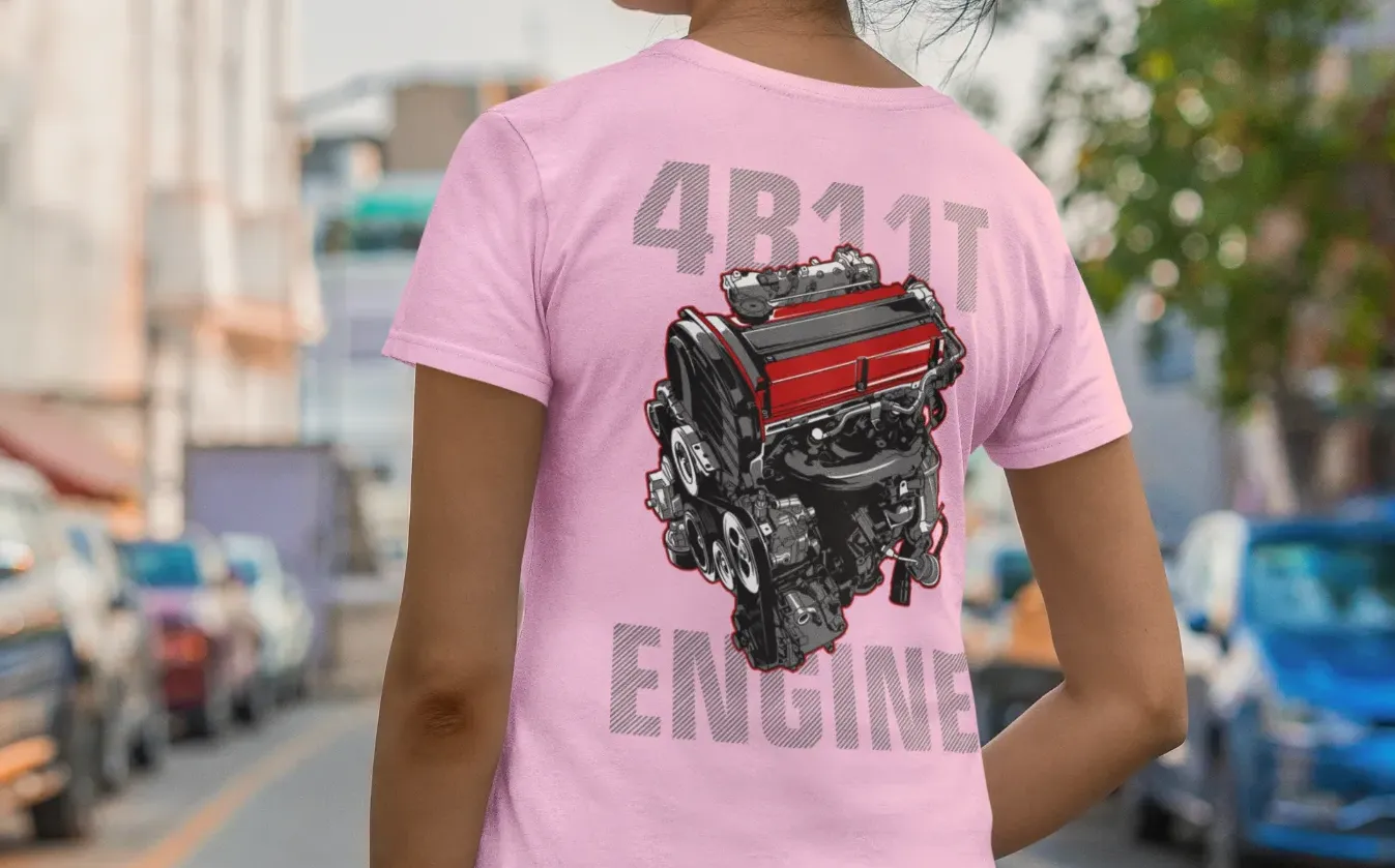 Mitsubishi Lancer Evolution 4B11T Engine T-Shirt