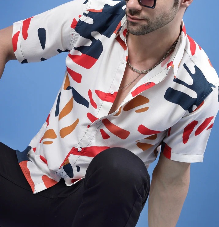 Mystic Leaf Rayon Shirt Multicolour