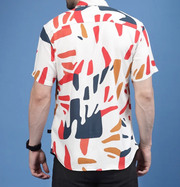 Mystic Leaf Rayon Shirt Multicolour