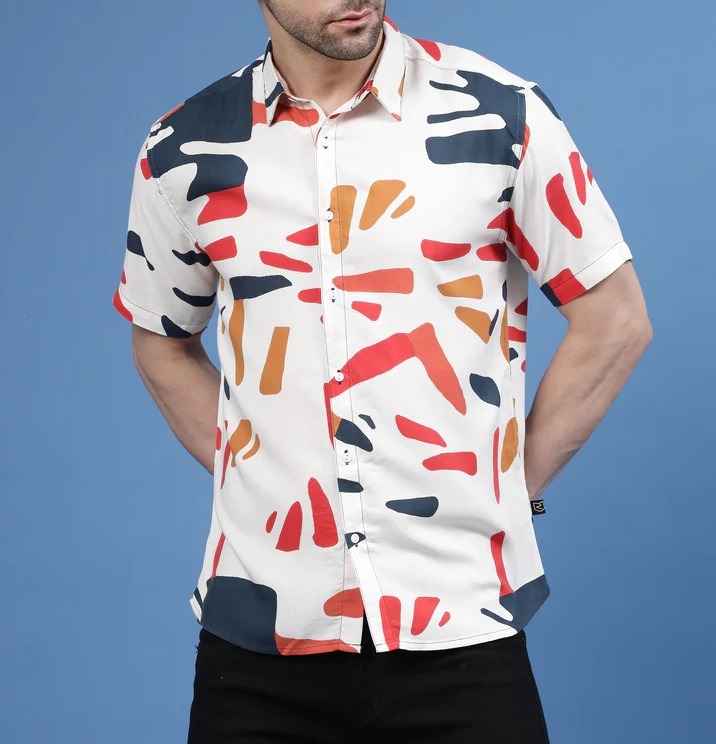 Mystic Leaf Rayon Shirt Multicolour