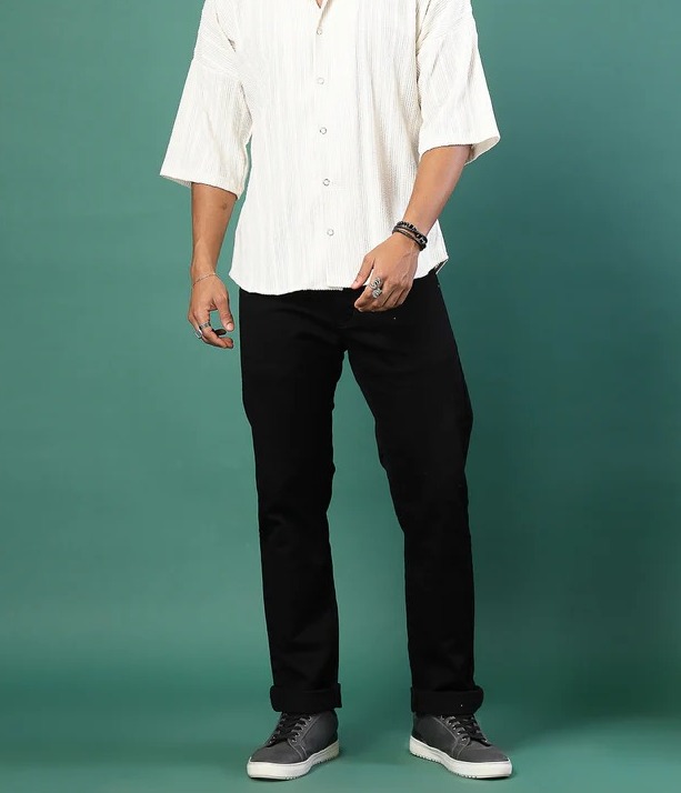 Oversized Cable Knit Cuban Collar Off White Shirt