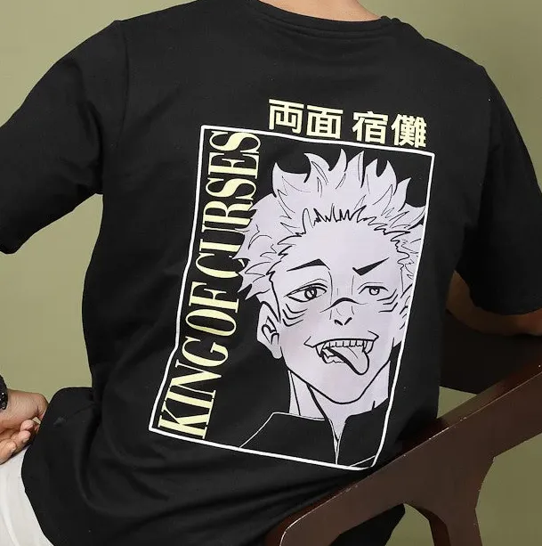 Oversized Curse King Anime Black T-shirt