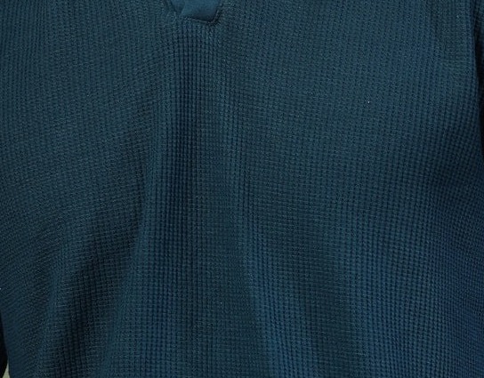 Oversized Waffle Cotton Polo Teal Green T-Shirt