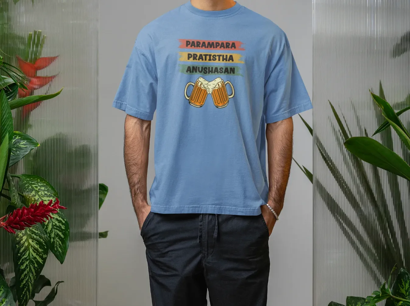 Parampara, Pratistha, Anushasan Oversized T-Shirt