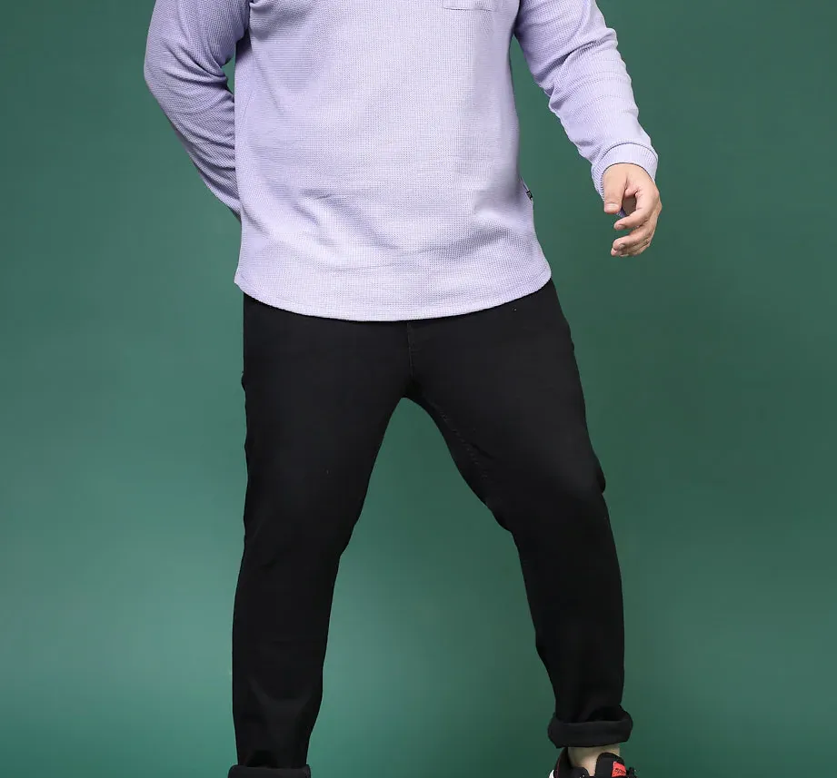 Pocketed Waffle Mauve Tee with Curved Hem